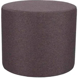 Pouf Rondo 50 cm, runder Sitzhocker aus Polyester, moderner Stil, braun, mit Styroporkern