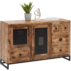 Sideboard Leya Naturfarben/Schwarz