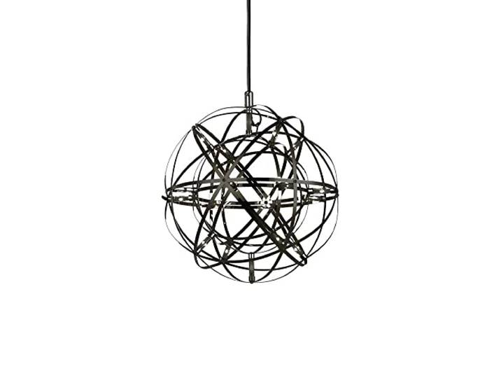 s.luce Atom LED Pendelleuchte Dimmbar Wohnzimmer Hängelampe modern, Farbe Schwarzchrom, Größe Ø 30cm