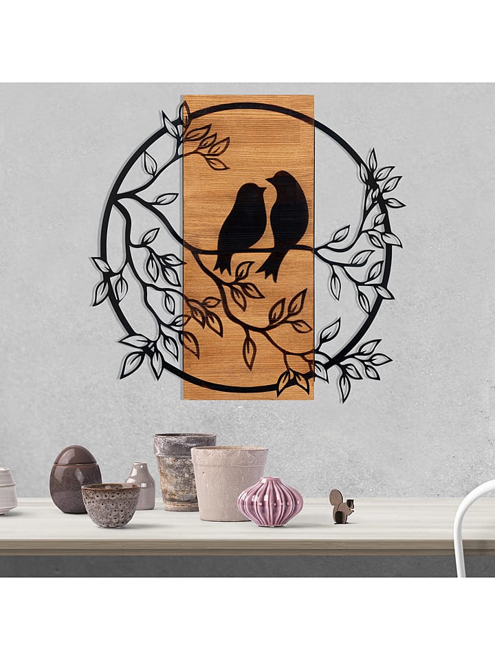 ABERTO DESIGN Wanddekor "Birds in love" - (B)58,5 x (H)59,5 cm - onesize