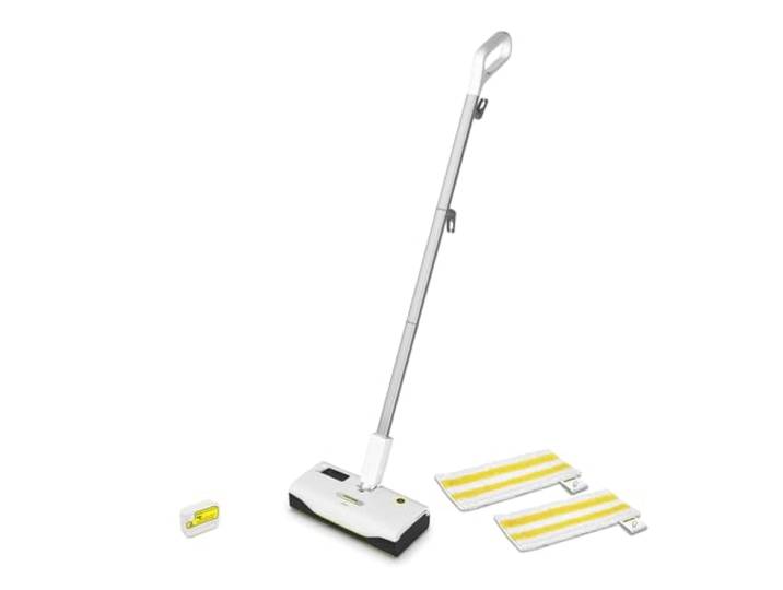 Kärcher Dampfreiniger SC 1 Upright, Aufheizzeit: 30 s, Flächenleistung: ca. 30 m², Tank: 0,2 l, Heizleistung: 1300 W, Abrasiv Bodendüse EasyFix Tuchset, weiß