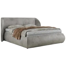 POLSTERBETT CAELA CLASSIC 140/200 - Hellgrau Velvet - Multipocket-Matratze