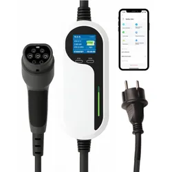 Loady Mode 2 einstellbare Mobile Ladestation mit App - Typ 2 - Schuko - 6-16A-CX-PC-001-15M-APP