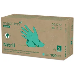 Medi-Inn GREEN Nitril Einmalhandschuhe, grün, biologisch abbaubar S / 10 x 100 = 1000 Stück