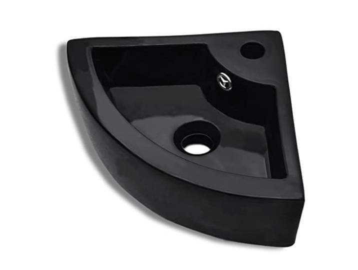 vidaXL Lavabo avec trou de trop-plein 45x32x12\,5 cm Noir