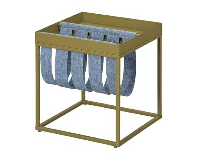 Inter Link - Table basse - Porte-revues - Table fonctionnelle - martini olive - métal laqué - avec porte-revues - laine bouillie - Club NY