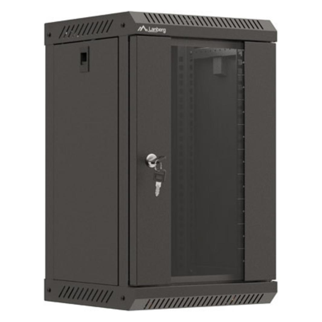 Lanberg Szafa Instalacyjna Rack Wisząca 10 9u 300x300 Czarna Drzwi Przeszklone (Flat Pack) (9 HE, 10 Zoll Rack) (WF11-3309-10B)