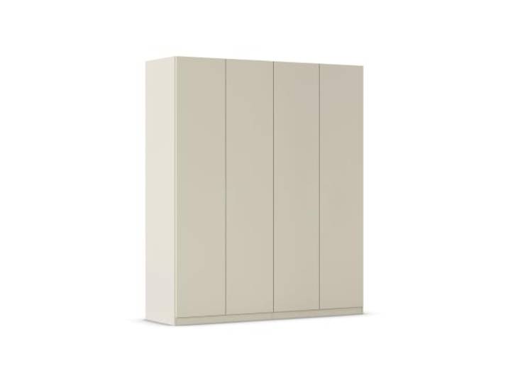 Rauch Möbel LUNIK, Kleiderschrank, Farbe Beige, Breite 181 cm Schrank mit patentiertem Schnellmontagesystem, 4-türig, Push-to-open-Funktion, Zubehör Classic, Schlafzimmer, Garderobe