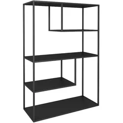 Helloshop26 - Designer-Bücherregal für das Wohnzimmer originelles Regal 4 Ebenen schwarzer Stahl 03_0006487