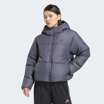 Outdoorjacke ADIDAS SPORTSWEAR "ESSENTIALS HIGHLOFT PUFFER, ISOLIERT", Damen, Gr. S, grau (aurora onix), Obermaterial: 100% Polyester, Jacken Outdoorjacke