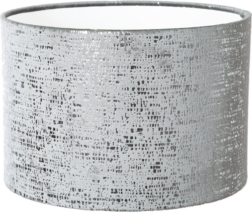 Bloomsbury Market Velvet Drum Lamp Shade ( Screw On ) Grey 28cm H x 45cm W x 45cm D