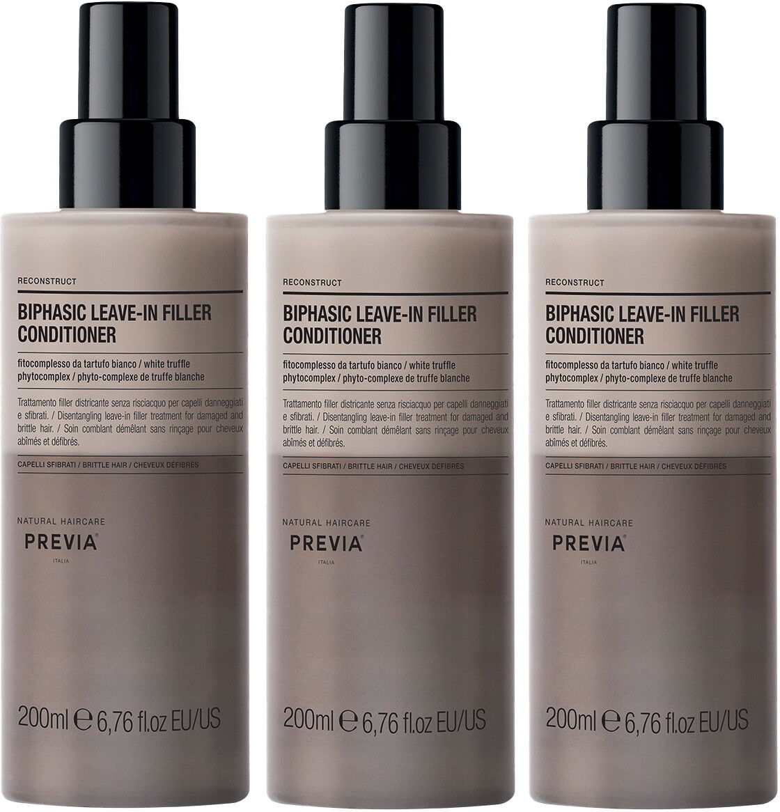600ml PREVIA Reconstruct Filler Biphasic Leave-In Set (3 x 200ml)