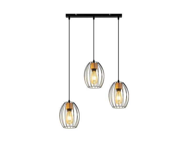 ZMH Pendelleuchte Fiona 50/17/147 cm, Schwarz, Metall, E27, 17x147x50 cm, Lampen & Leuchten, Innenbeleuchtung, Hängeleuchten, Pendelleuchten