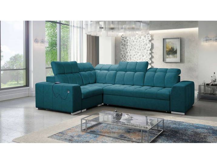 Best for Home Ecksofa KATTY II mit Schlaffunktion und Bettzeugbehältern, Ecksofa mit Schlaffunktion 3 Teile, Schlaffunktion