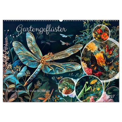 Gartengeflüster - Tierische Besucher in der Blütenfülle (Wandkalender 2027 DIN A2 quer), CALVENDO Monatskalender