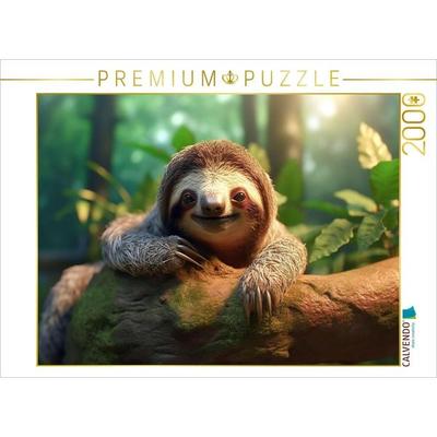 CALVENDO Puzzle Faultier auf einem Baum | 2000 Teile Lege-Größe 90x67cm Foto-Puzzle für glückliche Stunden