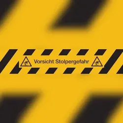Antirutschbelag, Vorsicht Stolpergefahr, schwarz/gelb, 130 x 650 mm - 650x130 mm