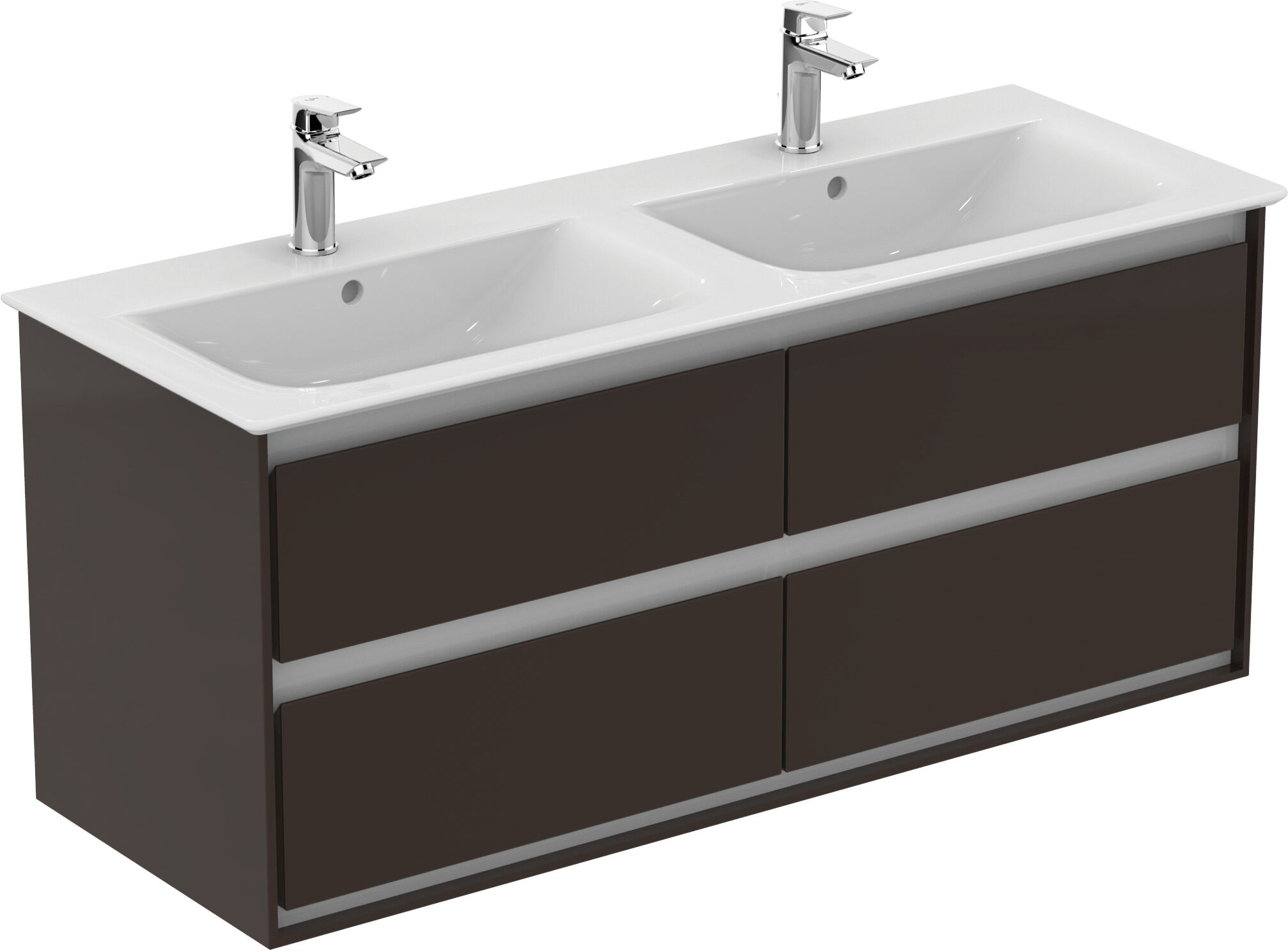 Air Ideal Standard Connect Air Ideal Standard E0822VY 120x51.7x44cm, 4 coulissants, brun mat / blanc mat