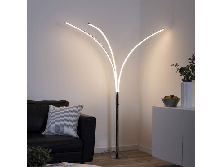 JUST LIGHT LED Stehlampe MAJA , silber (silberfarben), 3, H: 215cm, 1 Stk., Leuchten, LED Stehlampe