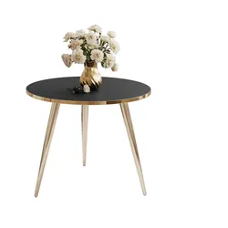 COUCHTISCH SOLEIL GOLD Schwarz Matt, 50cm