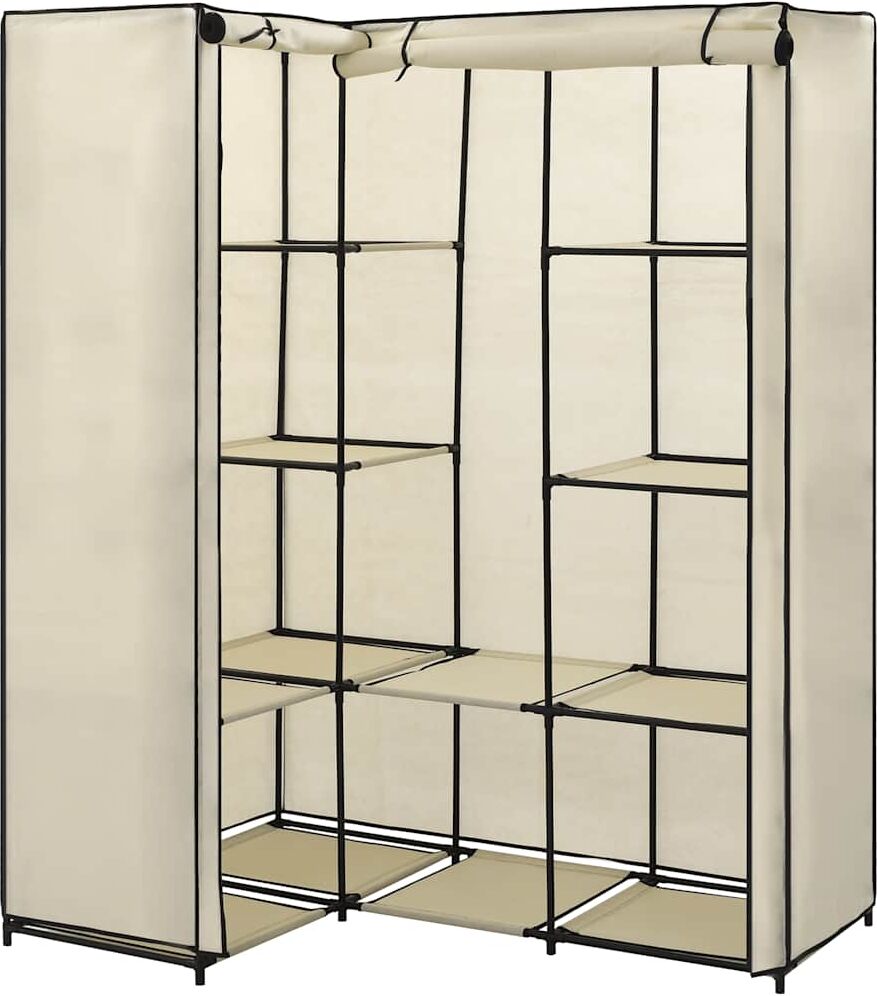 vidaXL Garde-robe d'angle Crème 130 x 87 x 169 cm