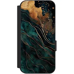 Nivocase Klapphülle für Google Pixel 9 Handyhülle aus Kunst Leder NIVOflip schwarz Farbverlauf Gold & (Google Pixel 9), Smartphone Hülle, Gold, Schwarz