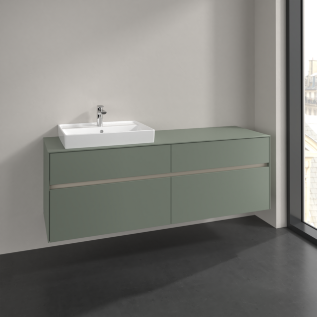 Villeroy und Boch Collaro Waschtischunterschrank C02200AF 160x54,8x50cm, Waschtisch links, soft green