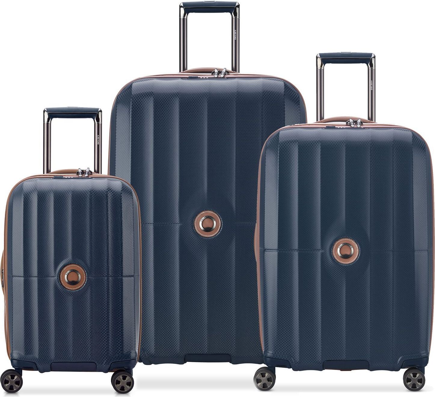 DELSEY PARIS Carrousel Expandable 4 Double Rolls Trolley L / M / S L Navy dunkelblau 76cm