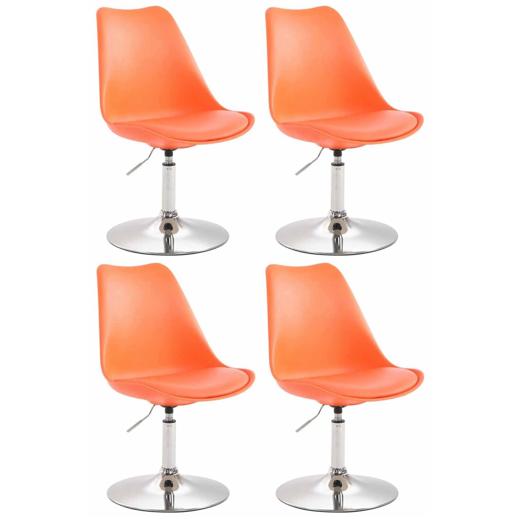 CLP 4er Set Esszimmerstühle Maverick C Kunststoff Farbe: orange, Gestell Farbe: chrom