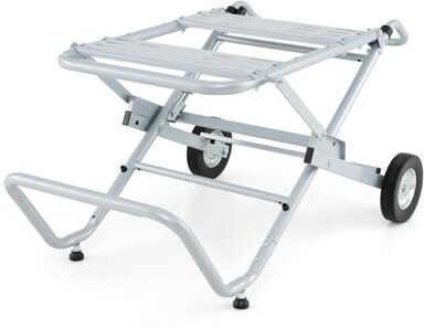 Costway Portable Table Saw Stand Rolling Foldable Heavy Duty Metal Base with 8-Inch Rubber Wheels-Silver