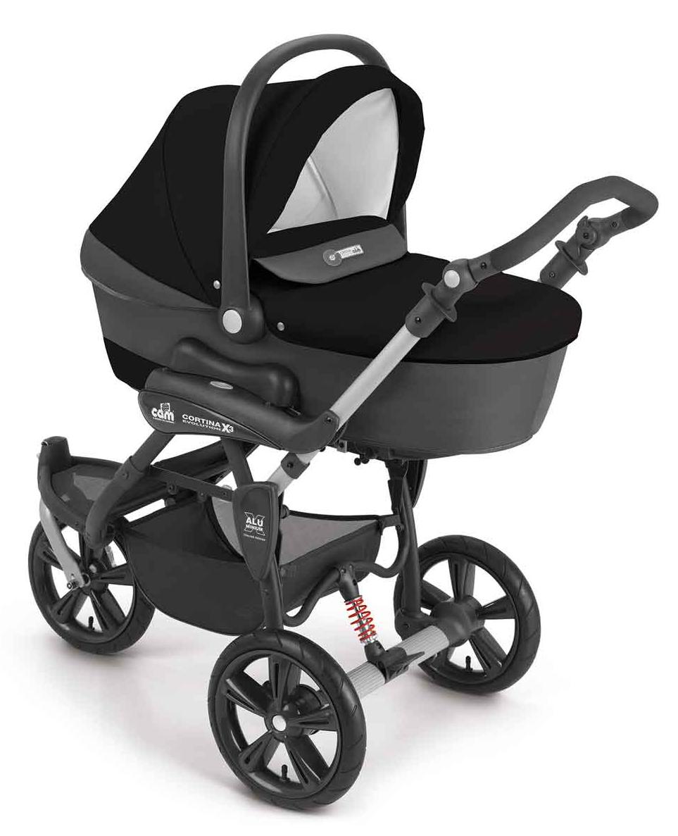 3-in-1 Kombi-Kinderwagen Cortina X3 tris | Mehr Farben verfügbar | inkl. Babyschale, Fußsack & Wickeltasche