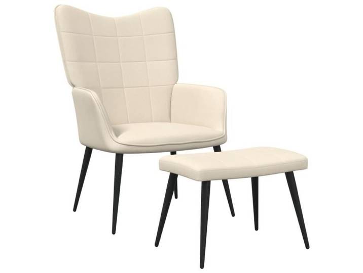 HOME® Chaise Salon - Fauteuil de relaxation avec Fauteuil Crème Tissu FR12137