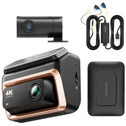 DDpai Dash- und Rückfahrkamera Z60 Pro 4G, 4K, WLAN, GPS, 3-Zoll-LCD, schwarz (Eingebautes Display, Eingebautes Mikrofon, GPS-Empfänger, WLAN, 4K), Dashcam, Schwarz