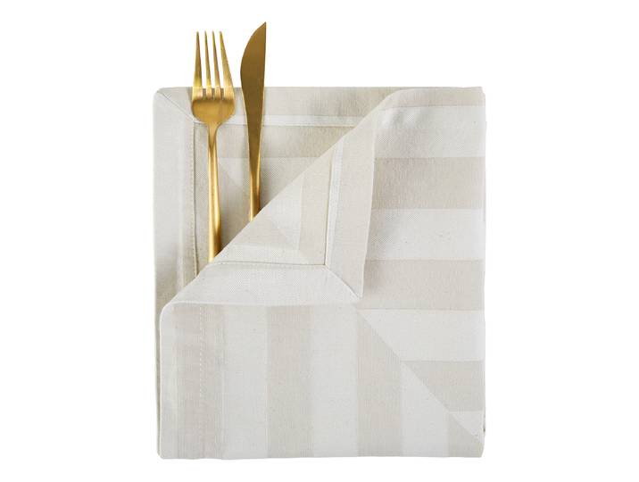 Serviette de table 21 x 1 x 21cm Beige/Crème