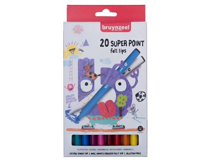 Bruyn.20 - Viltstiften - 20 kleuren (set van 20)