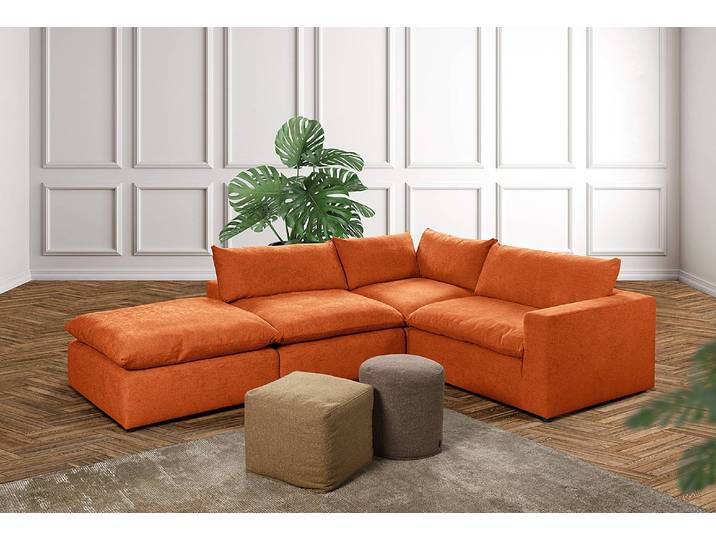 1,5-Sitzer Eckmodulsofa Nizza Kupfer/Kupfer 120 x 102 x 84cm Ausrichtung links