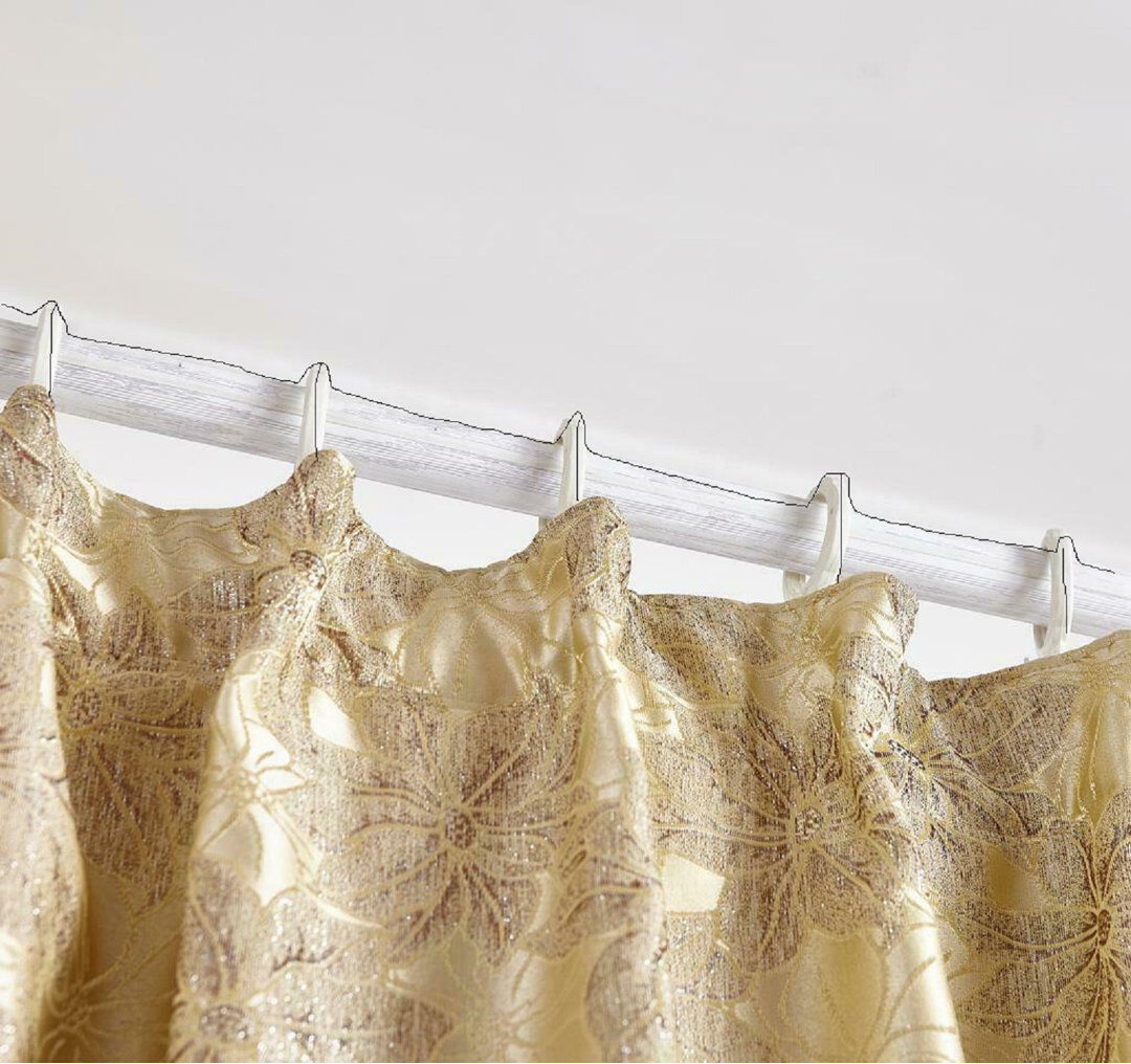 Rosalind Wheeler Dianelly Room Darkening Curtain Pair Gold 168cm Width x 228cm Drop