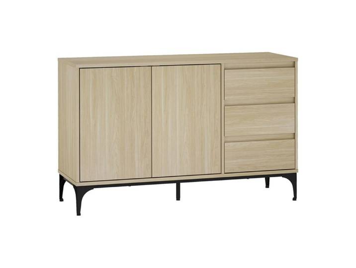 Buffet Kistiandi 77 x 120 x 40 cm effet chêne clair
