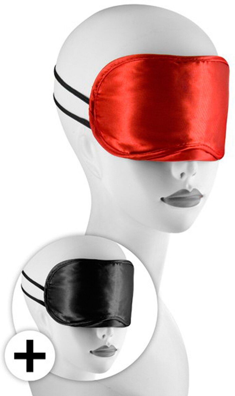 Sweet Caress Large masque satin lot de 2 rouge et noir