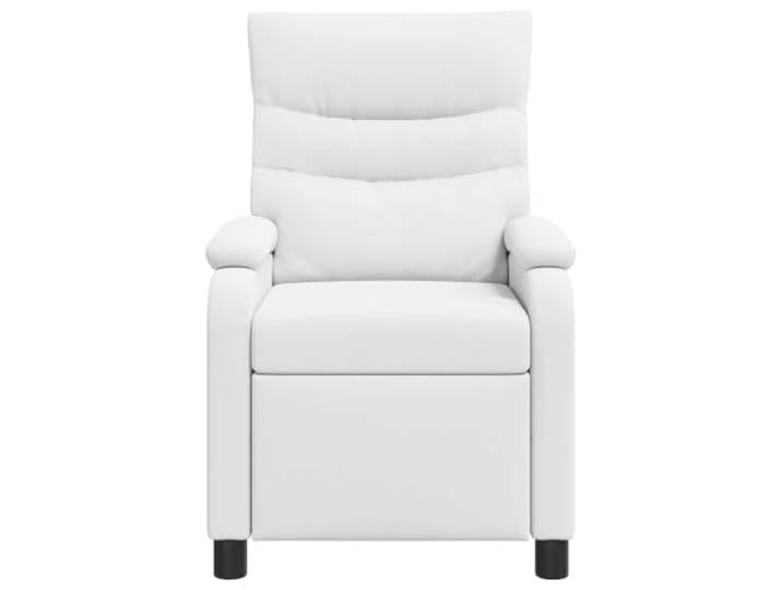 Sessel Recliner Weiß PU Leder Einstellbare Rückenlehne 115-160 Grad 115-160 Grad verstellbar, Kunstleder, Metall- und Holzwerkstoffrahmen, Faserschaum