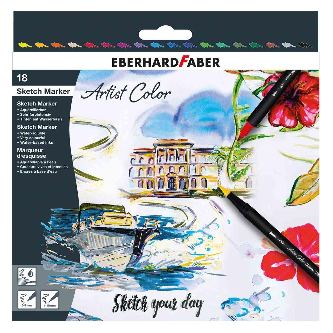 EberhardFaber Fasermaler Sketch Marker Artist Color 18 Stück (18x) (558218)