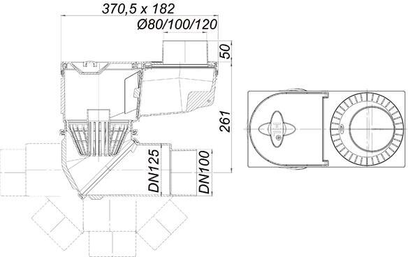 Dallmer Regenwasserablauf 600 N, DN 100/DN 125, 840608 840608