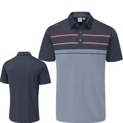 Ping Golf Herren Polo Staton grau/navy