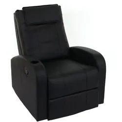 Fernsehsessel Brüssel, TV Sessel Relaxsessel Liegesessel, Kunstleder ~ schwarz