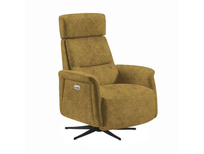 NAZARE - Fauteuil Relax Electrique Microfibre Moutarde