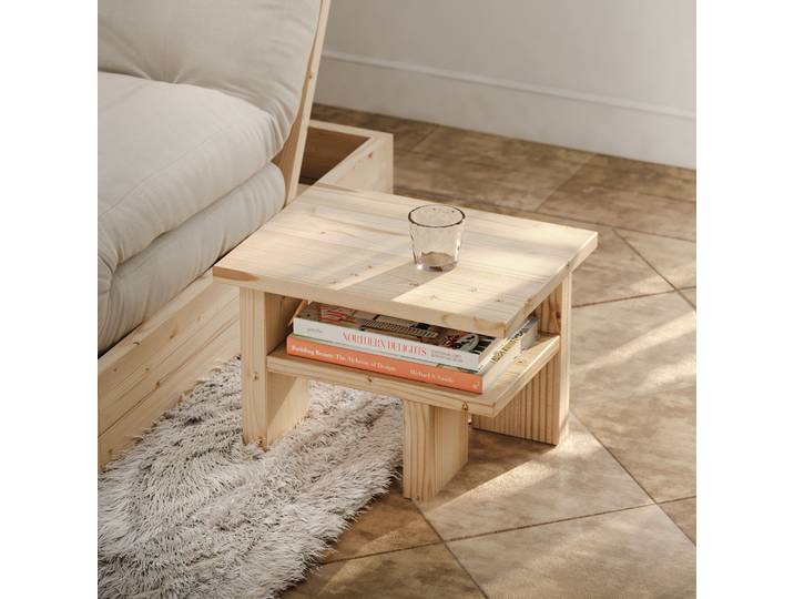Table de chevet bois massif naturel scandinave JAPAN