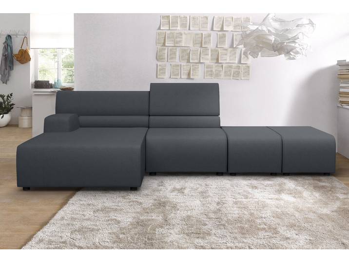 Ecksofa EGOITALIANO Babouche, Designsofa mit aussergewöhnlichem Sitzkomfort zum Wohlfühlen , schwarz (charcoral), B:384cm T:98cm, 100% Polyester. Wasserabweisende Mikrofaser., Sofas, Ecksofa