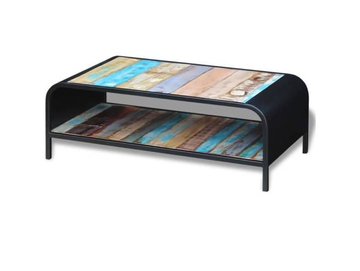 6105 BEL-ACHAT* Table basse - SIMPLE - Table d'appoint de Salon Bois de récupération massif POIDS)21.9