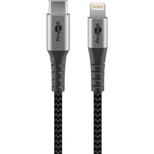 Goobay Ladekabel 49271, grau, 1m, USB-C auf Apple Lightning, 60W Schnellladekabel