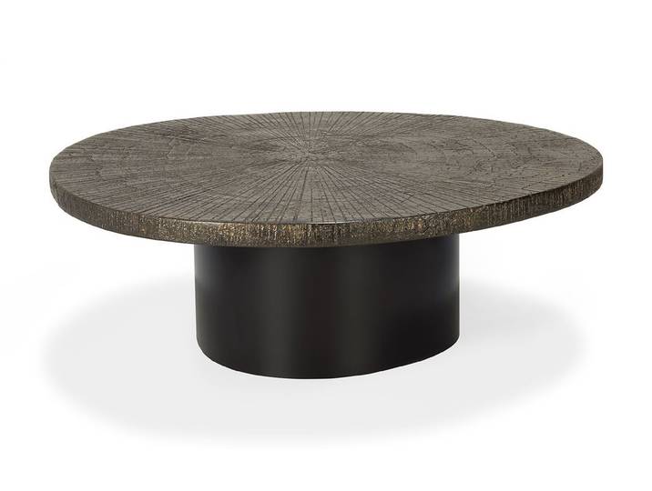 Ethnicraft Couchtisch Couchtisch Slice antik bronze oval 105*94 cm